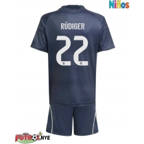 Camiseta Real Madrid Antonio Rudiger #22 Visitante Equipación para niños 2025-26 manga corta (+ pantalones cortos)